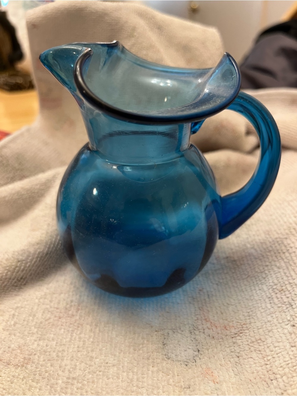 Cobalt Blue Glass Pitcher